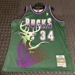Milwaukee Bucks Ray Allen Big Deer Buck authentic jersey 48 XL Mitchell Ness M&N